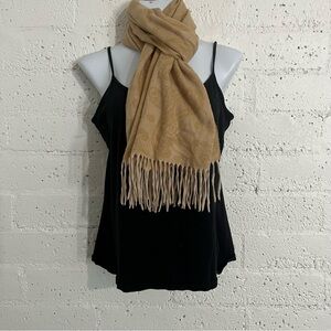 Cashmink V Fraas Womens Scarf One Size Tan Soft Fringe I7